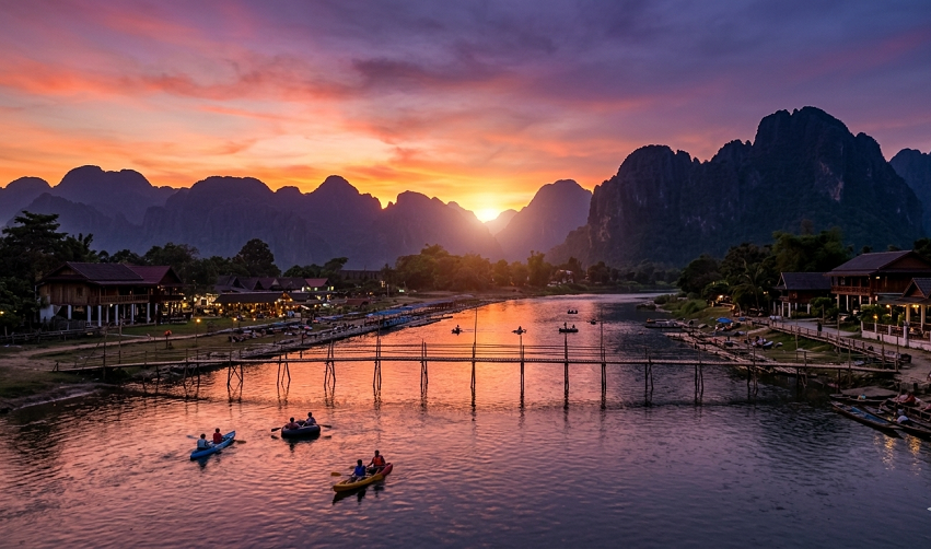 Nam Song River Sunset